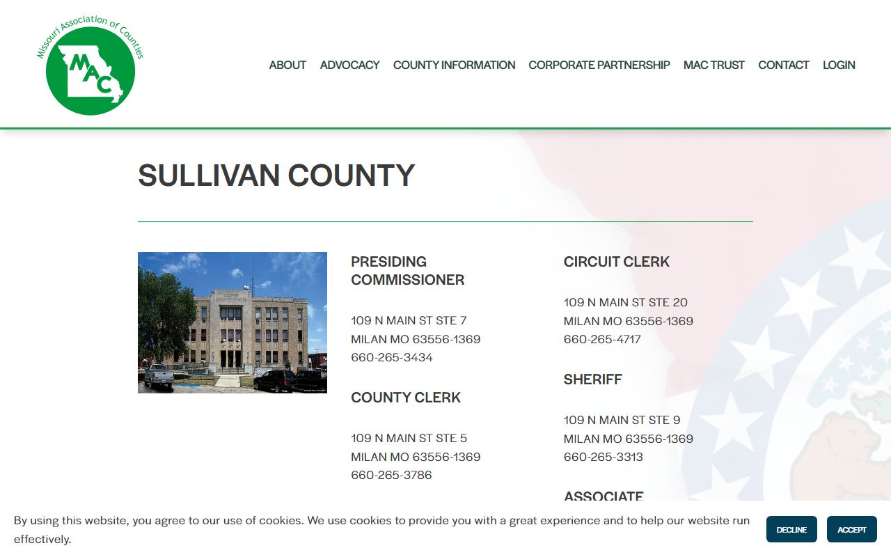 Sullivan County inmate population county office contact list
